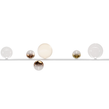 High-end designer LED suspension lamp for luxury interiors with clear glass and gold finish