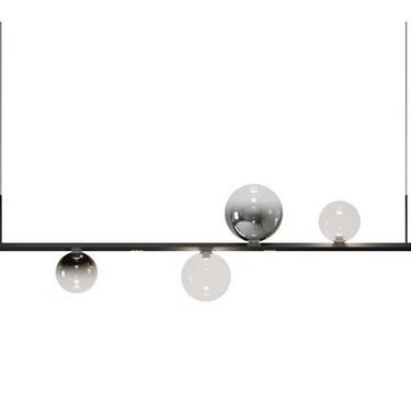 Contemporary linear LED pendant light for kitchen island by Lodes
