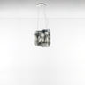 Modern grey smoke glass suspension lamp by Artemide, ideal for dining rooms and living spaces