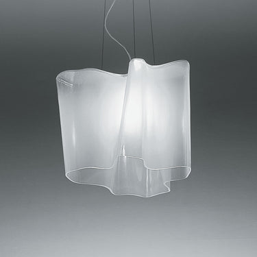 Logico Mini Single Suspension light with satin finish glass diffuser for modern and contemporary interiors