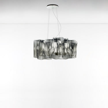 Artemide Logico Mini Triple Linear Pendant Lamp in handblown glass for home and office lighting
