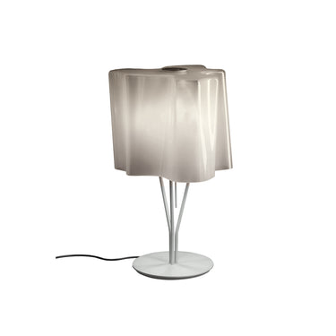 Artemide Logico grey smoke glass table lamp with handblown diffuser for ambient lighting in modern bedrooms and offices