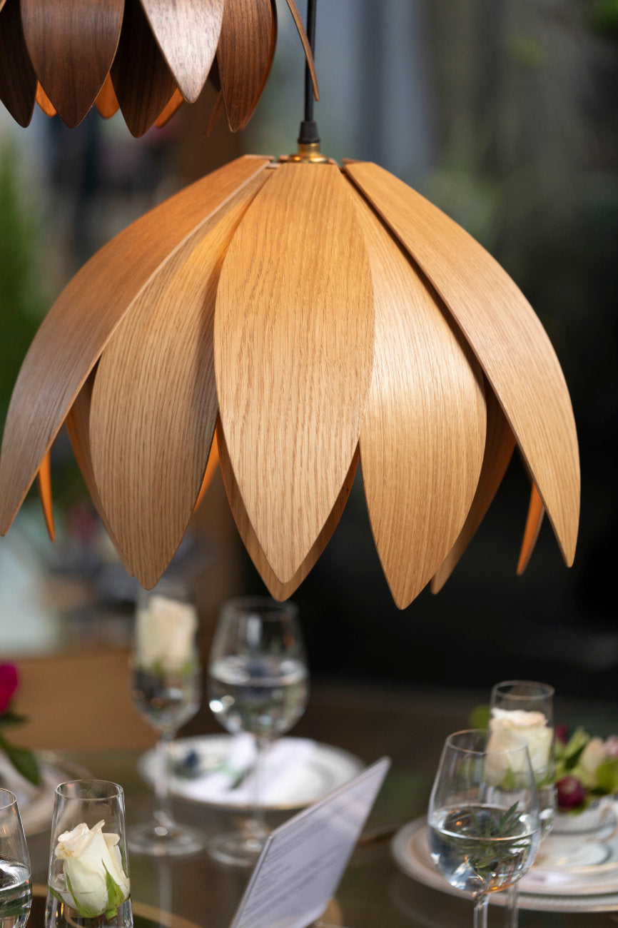 Lotus Bud Pendant Light: Handcrafted Eco-Friendly Illumination