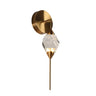 Lucivagus 1-Light Brass Wall Sconce with Crystal Glass Sphere - Modern Living Room Wall Lamp