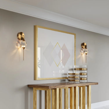 Lucivagus Wall Sconce Casting Warm Ambient Light in a Living Room