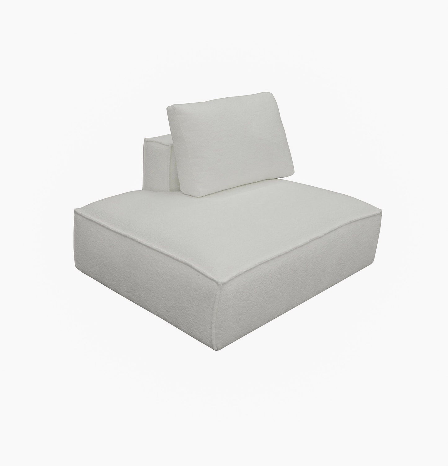 Lulu Modern White Fabric Modular Sectional Sofa Right Facing 4