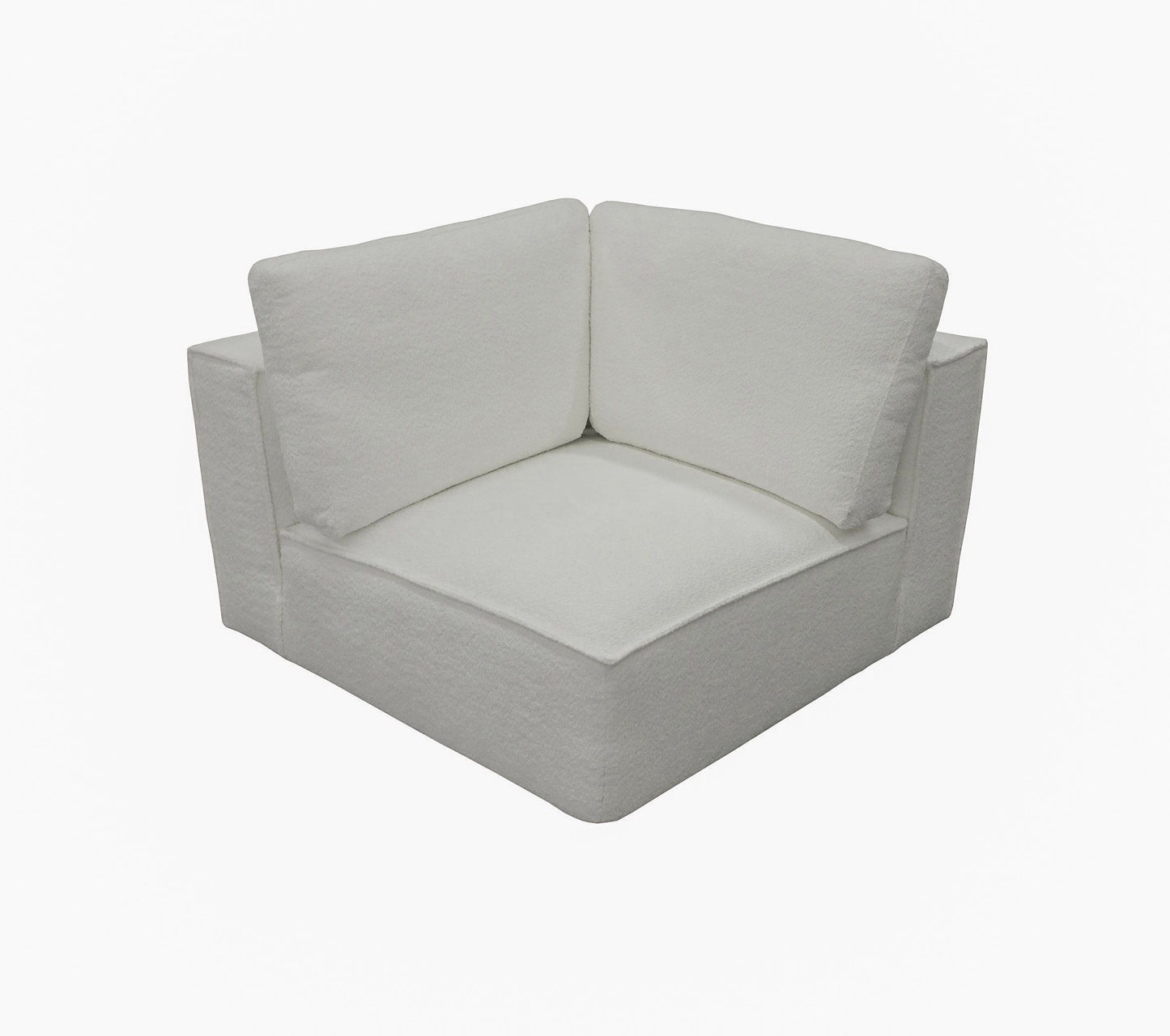 Lulu Modern White Fabric Modular Sectional Sofa Right Facing 5