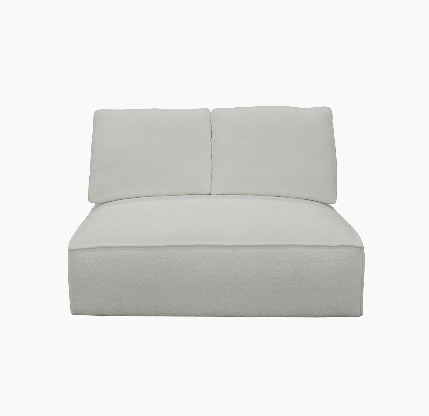 Lulu Modern White Fabric Modular Sectional Sofa Right Facing 6