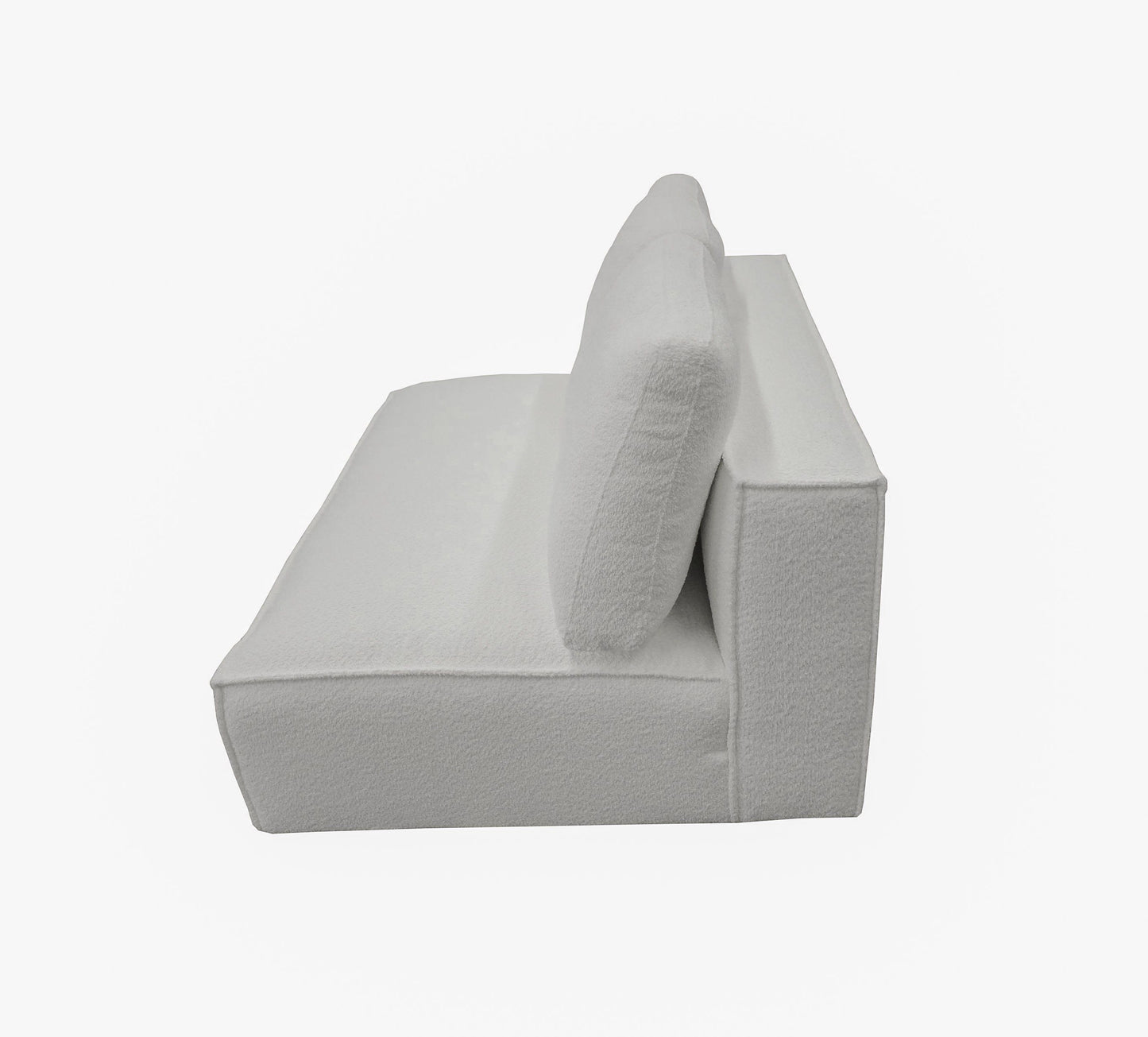 Lulu Modern White Fabric Modular Sectional Sofa Right Facing 8
