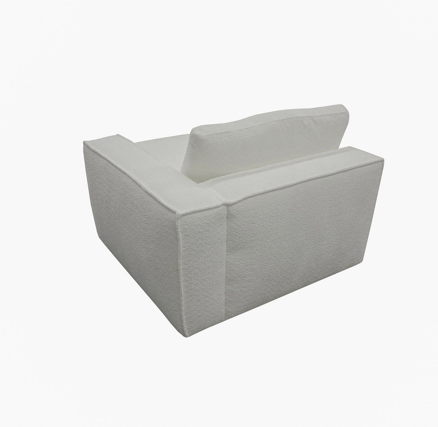 Lulu Modern White Fabric Modular Sectional Sofa Right Facing 9
