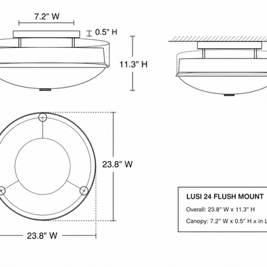 Dimensions of the Lusi 24
