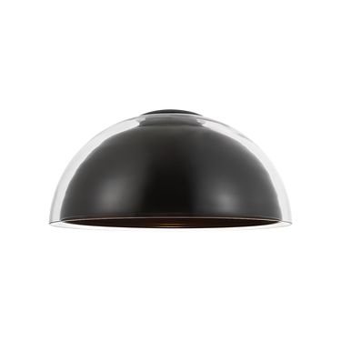 Bronze Lusi 24 ceiling fixture with glass diffuser and metal dome design