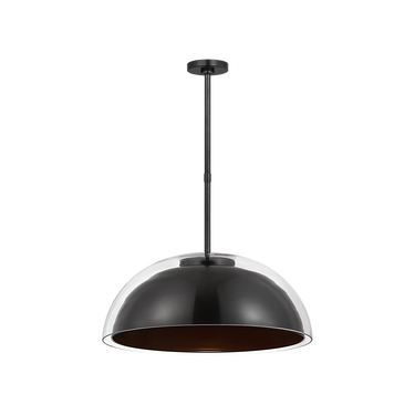 Modern bronze pendant light with handblown glass shade for kitchen island lighting