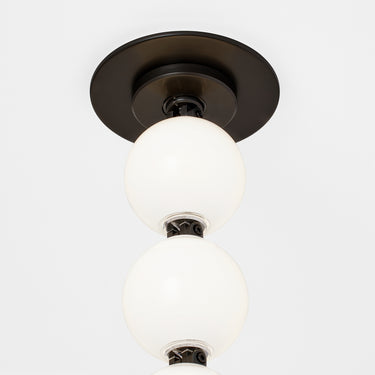 Perle 36 Dark Bronze Orb Glass Pendant Light for Dining Rooms and Lobbies