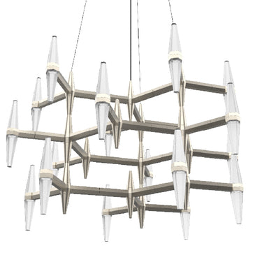 Elegant Prism 43 Inch Large LED Chandelier for Commercial Spaces