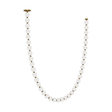 Perle 108 chandelier with hand-blown Italian glass strands in natural brass finish