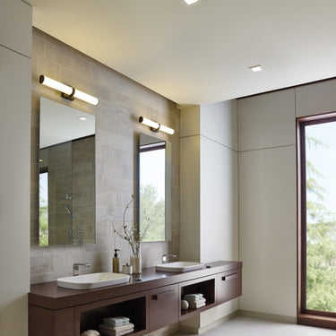Lynk 24 rounded bath bar framing a mirror
