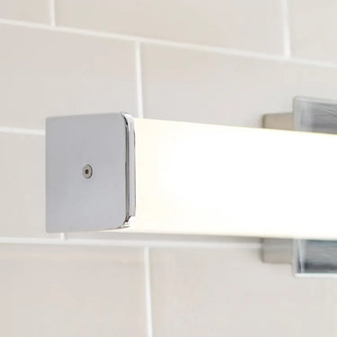 Ultra-sleek 24in chrome integrated LED vanity light, perfect for modern bathrooms. 