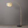 Nova of California Marilyn Arc Floor Lamp 94 Weathered Brass Mylar Crystal Shades Rotary