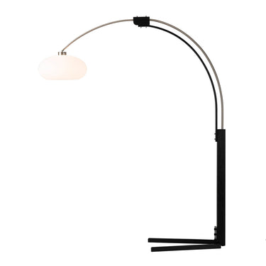 Nova of California Morelli Arc Floor Lamp 84 Satin Nickel Black