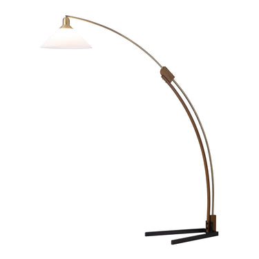 Nova of California Melmar Arc Floor Lamp Weathered Brass Walnut