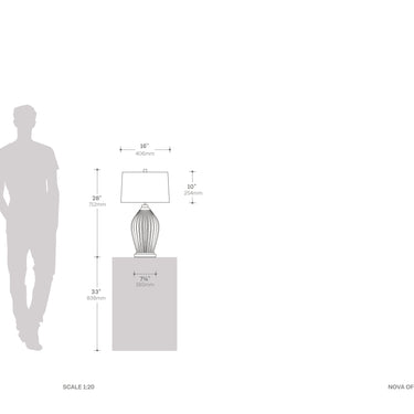 Nova of California Santa Clara Bone Porcelain Table Lamp Night Light 28 Weathered Brass Walnut