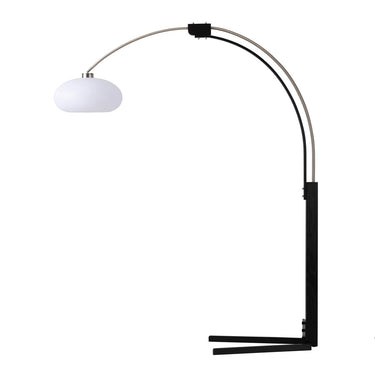 Nova of California Morelli Arc Floor Lamp 84 Satin Nickel Black