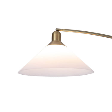 Nova of California Melmar Arc Floor Lamp Weathered Brass Walnut