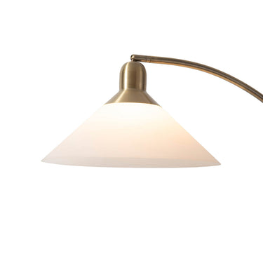 Nova of California Melmar Chairside Arc Floor Lamp Weathered Brass Walnut
