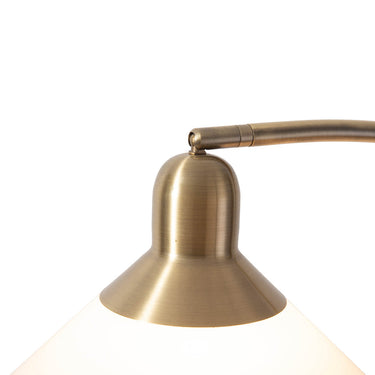 Nova of California Melmar Chairside Arc Floor Lamp Weathered Brass Walnut