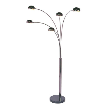 Nova of California Mushroom 5 Light Arc Floor Lamp Black Nickel