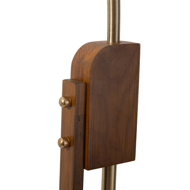 Nova of California Melmar Chairside Arc Floor Lamp Weathered Brass Walnut