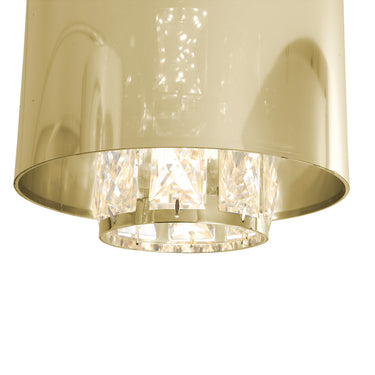 Nova of California Marilyn 3 Light Arc Floor Lamp 90 Weathered Brass Mylar Crystal Shade