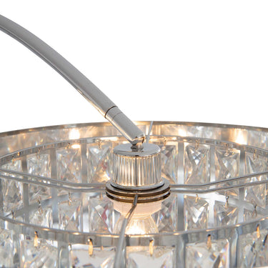 Nova of California Marilyn Arc Floor Lamp 94 Chrome Mylar Crystal Shade Rotary