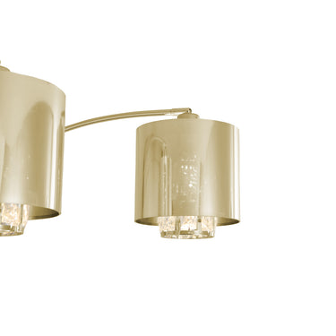 Nova of California Marilyn 3 Light Arc Floor Lamp 90 Weathered Brass Mylar Crystal Shade