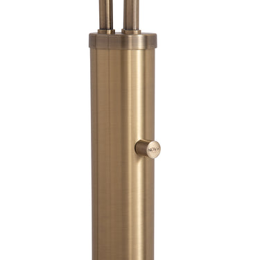 Nova of California Moraga 3 Light Arc Floor Lamp 85 Bone Porcelain Weathered Brass Walnut