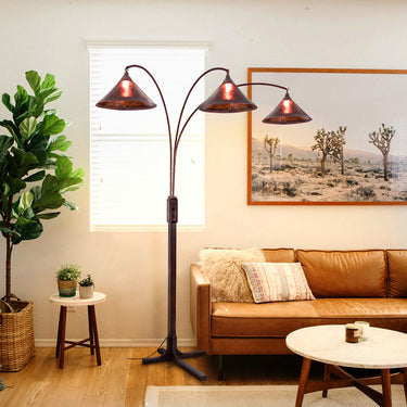 Nova of California Natural Mica 3 Light Arc Floor Lamp 86 Espresso Wood Bronze Amber Mineral Mica