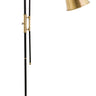 House of Troy 65" Morgan Adjustable Floor Lamps in Black with Antique Brass