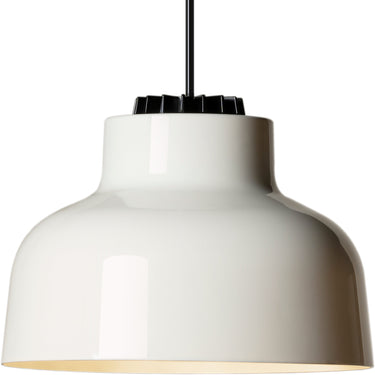 M64 Pendant Light with Off White lampshade by Santa & Cole in modern dining room