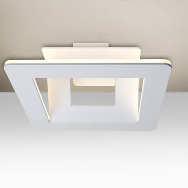 Matrix square LED semi-flush in white, straight-on | Besa Lighting