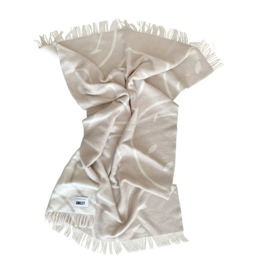 White & Grey Smiley® Blanket by Maison Deux, photo 3