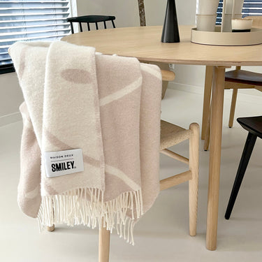 White & Grey Smiley® Blanket by Maison Deux, photo 4
