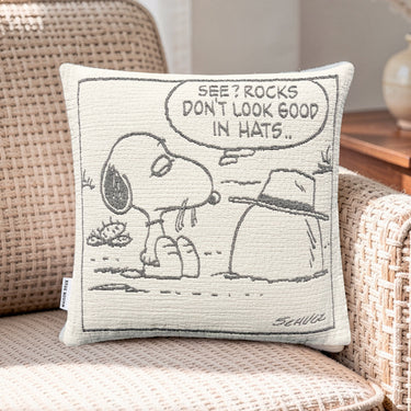 Black & White Peanuts Rock Cushion Cover by Maison Deux, photo 3