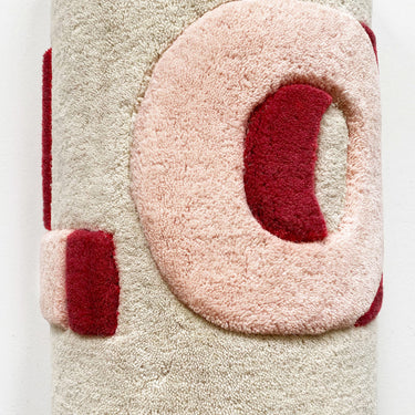 Cream & Red Love Rug by Maison Deux, photo 4