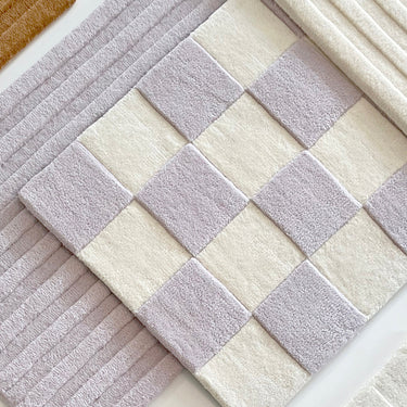 Lilac & White Checkerboard Rug by Maison Deux, photo 3