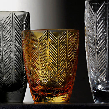 Missoni Home Water Glass Zig Zag Set of 6 Amber 11.8 oz