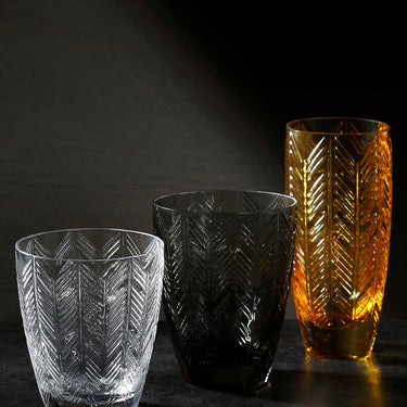 Missoni Home Champagne Glasses ZIG ZAG Set of 6 Amber 11 oz