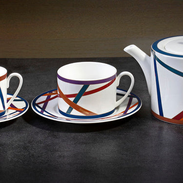 Missoni Home Tea Cup & Saucer Nastri Set of 2 in Luxury Box Multicolor