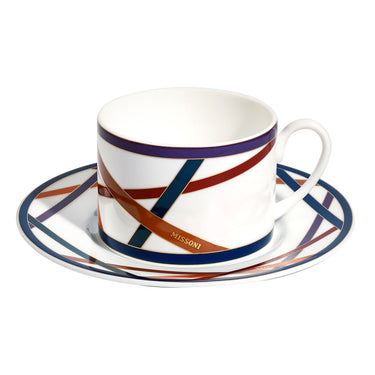 Tea Cups & Saucers, Set of 6 by Missoni Home in Nastri Multicolor, view 2