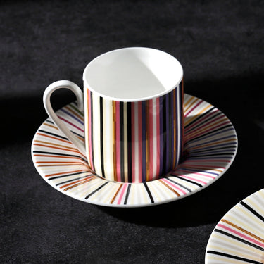 Missoni Home Coffee Cup & Saucer STRIPES Set of 2 in Luxury Box Jenkins 156